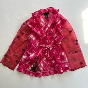 Cute Vintage Custo tied front ruffle top